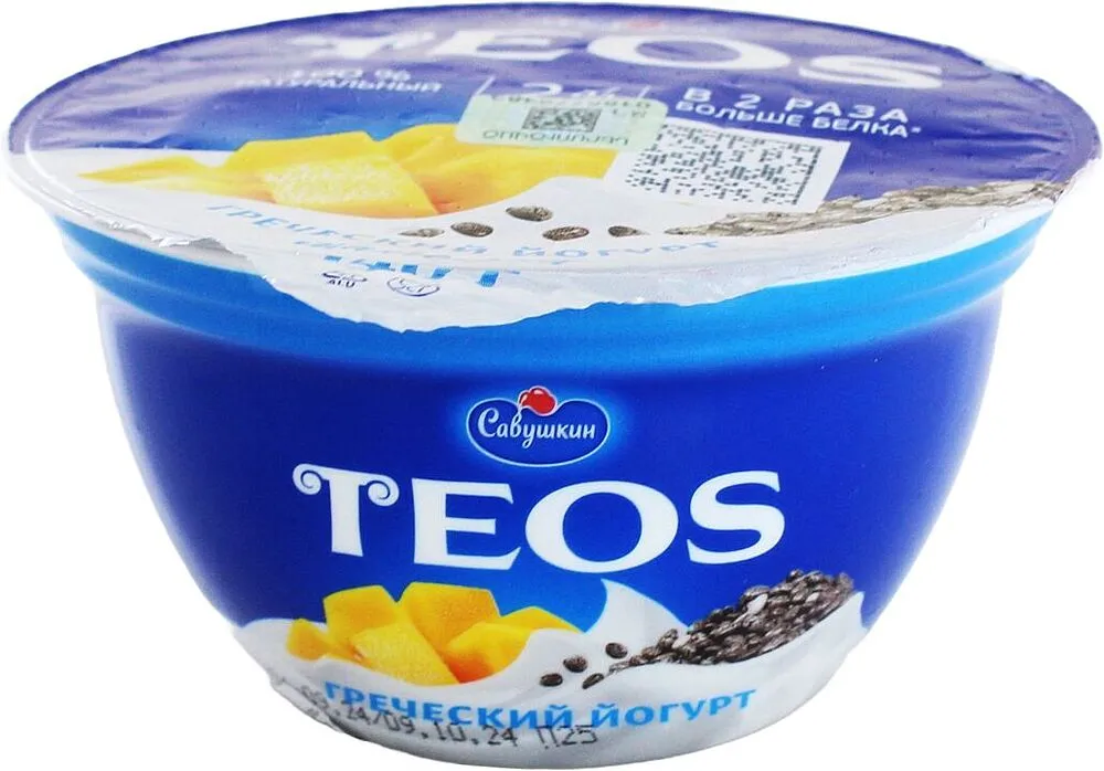 Յոգուրտ հունական մանգոյի և չիայի «Savushkin Teos» 140գ