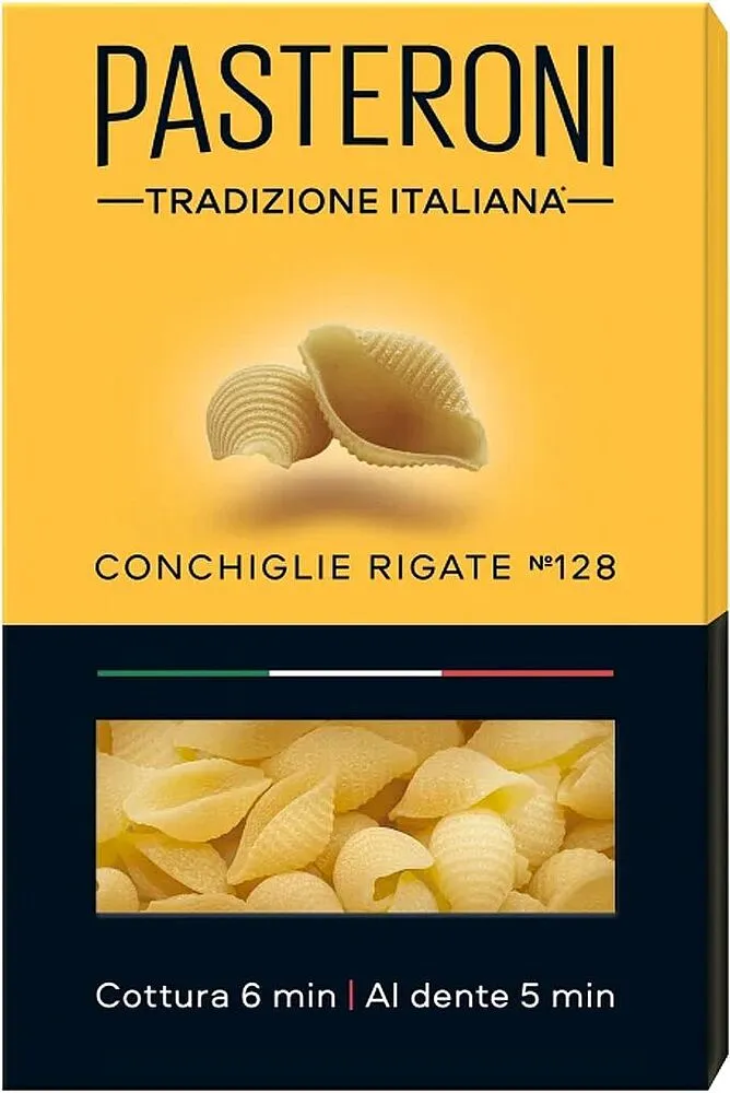 Մակարոն «Pasteroni Conchiglie Rigate №128» 400գ