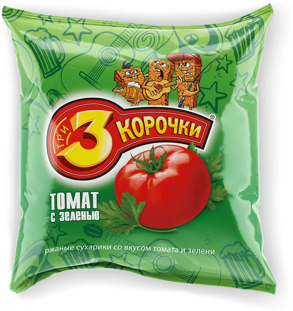 Չորահաց լոլիկի և կանաչիի «3 Корочки» 80գ
