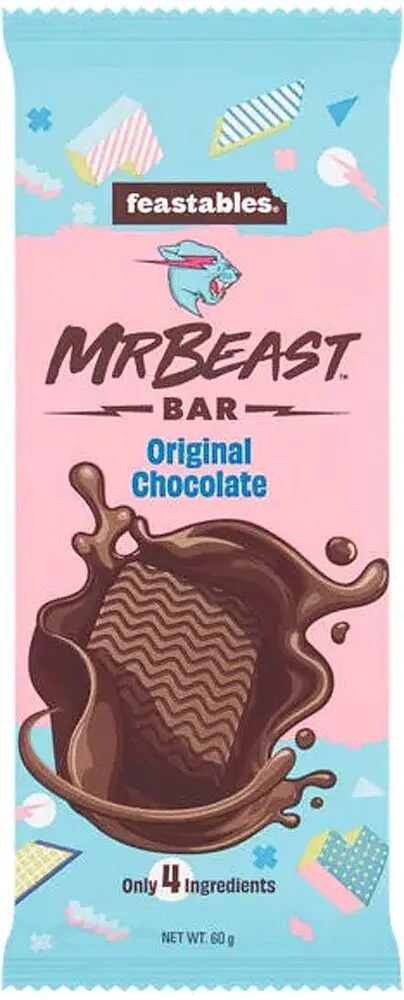 Շոկոլադե սալիկ «Mr Beast Feastables» 60գ
