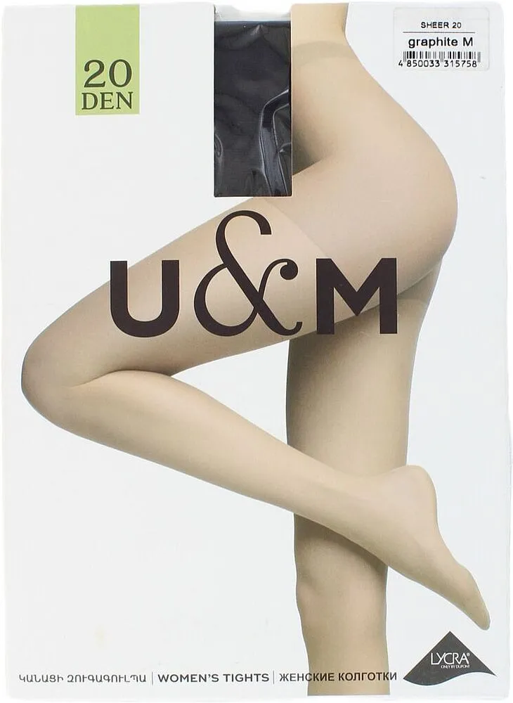 Զուգագուլպա «U&M 20 Den» Գրաֆիտ