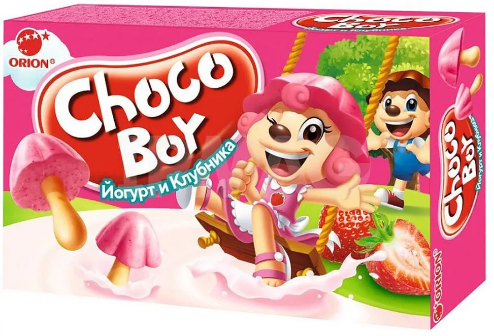 Թխվածքաբլիթ ելակի և յոգուրտի ջնարակով «Orion Chocoboy» 40գ