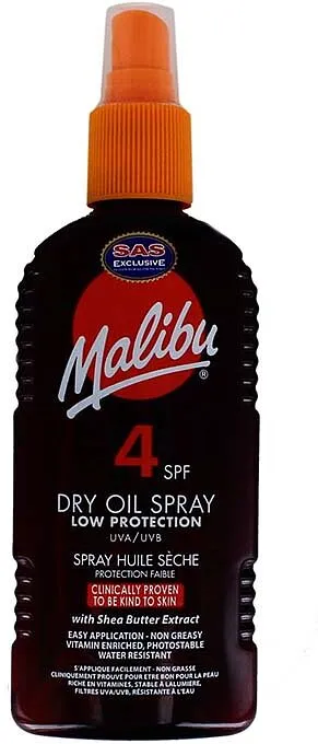 Արևապաշտպան յուղ-սփրեյ «Malibu 4 SPF Dry Oil Spray» 200մլ