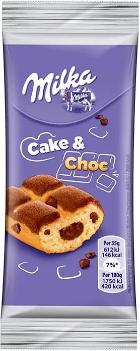 Բիսկվիթ շոկոլադե կտորներով «Milka Cake & Choc» 35գ