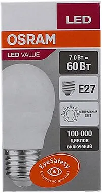 Էլեկտրական լամպ «Osram» classic A, E27, 60 V, 7w, 550 lm