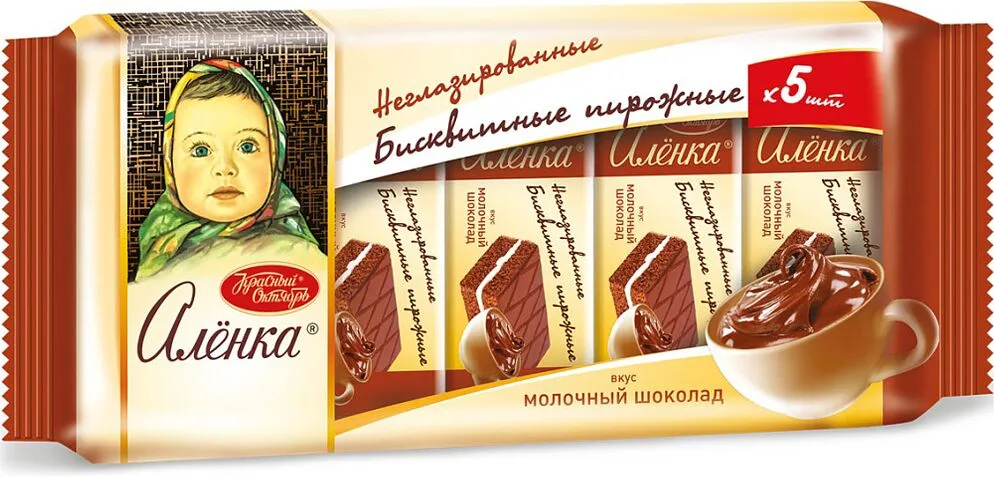 Բիսկվիթ շոկոլադե կրեմով «Алёнка» 175գ* 5հատ
