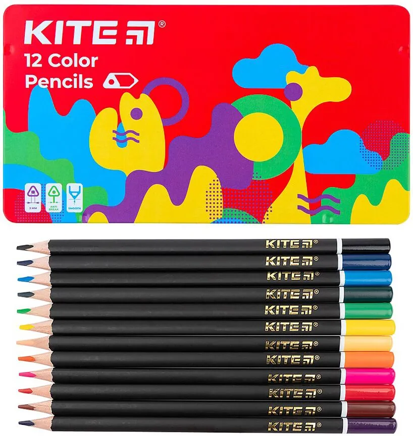 Մատիտներ գունավոր «Kite» 12 հատ
