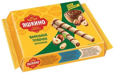 Վաֆլե ձողիկներ պնդուկի միջուկով «Яшкино» 190գ
