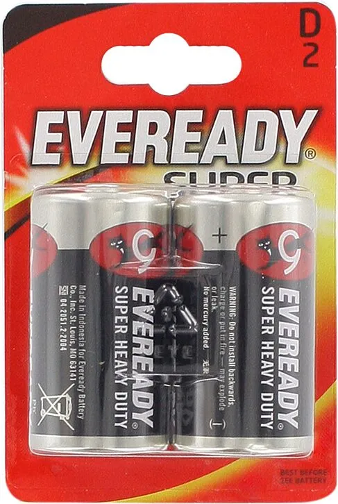 Էլեկտրական մարտկոց «Eveready Super Heavy Duty  D» 2հատ 