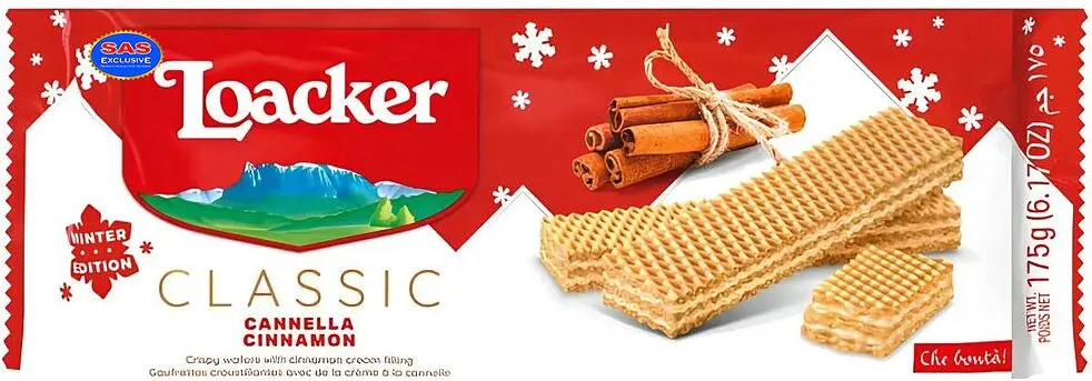 Վաֆլի դարչինի միջուկով «Loacker Classic» 175գ