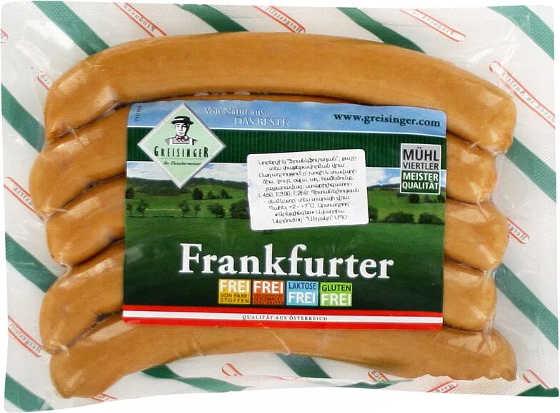Նրբերշիկ առանց գլյուտենի «Greisinger Frankfurter» 300գ 