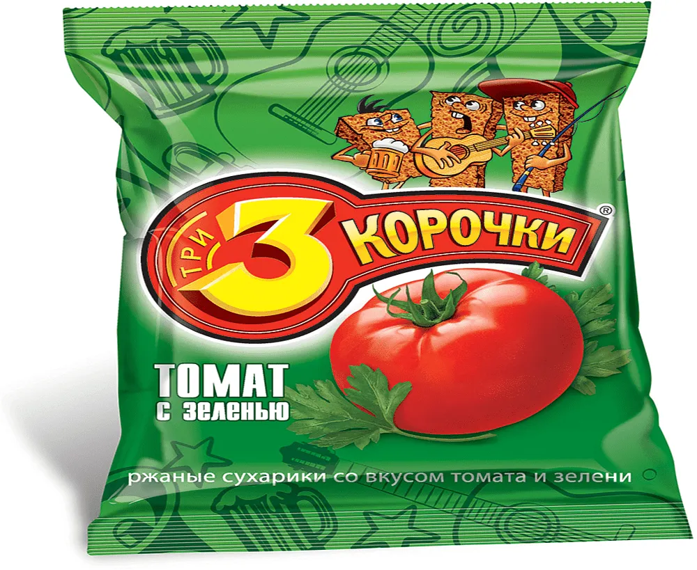 Չորահաց  լոլիկի և կանաչիների «3 Корочки» 40գ 