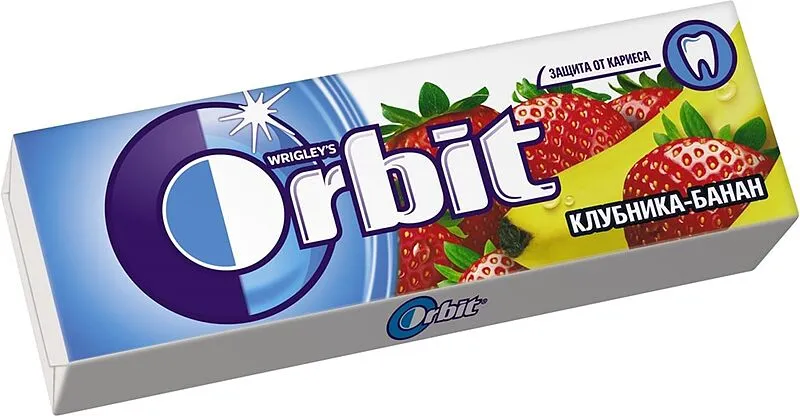 Մաստակ ելակի և բանանի «Orbit» 13.6գ