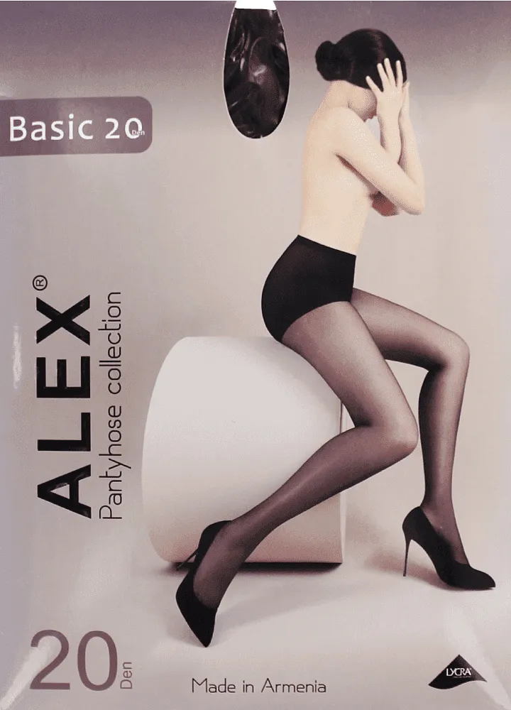 Զուգագուլպա սև «Alex Basic 20 Den N2»