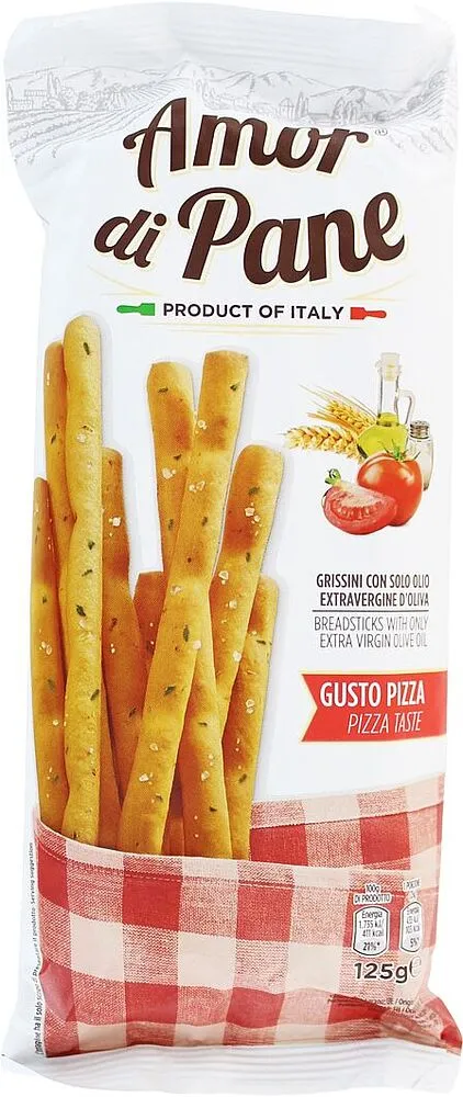 Հացի ձողիկներ Պիցցայի համով «Amor Di Pane» 125գ