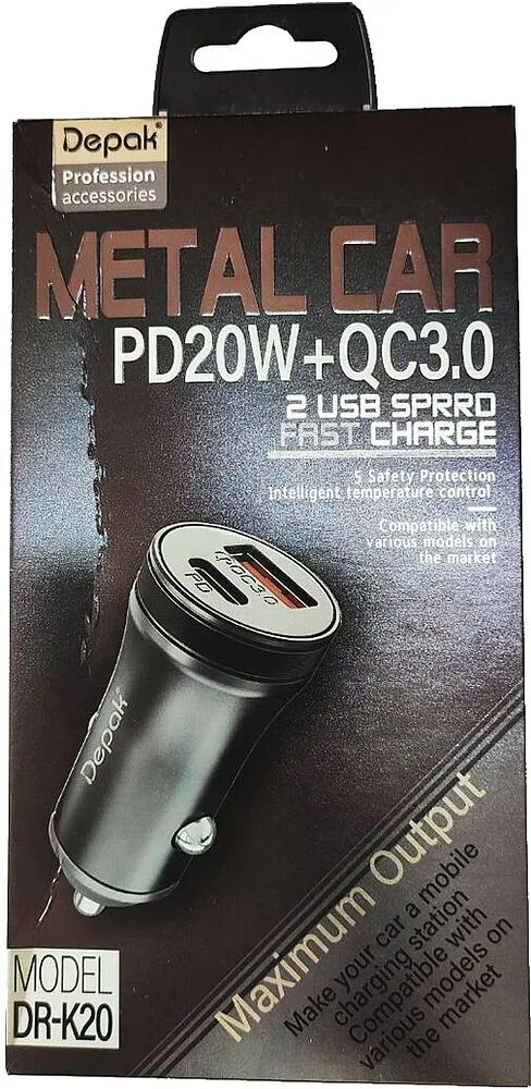 Մեքենայի լիցքավորիչ և USB լար «Depak DR-K20»