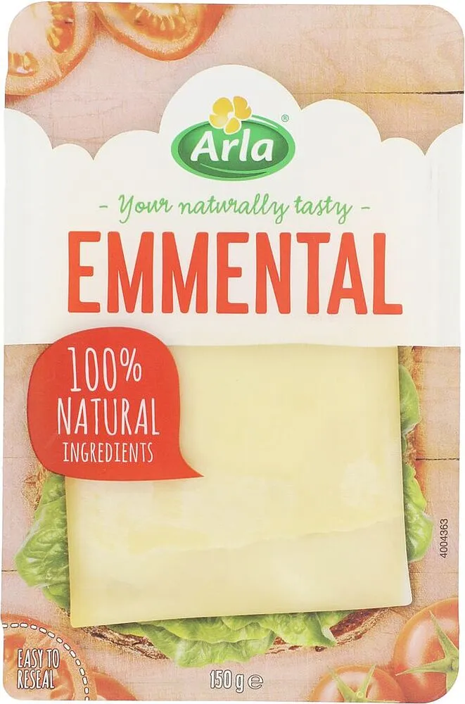 Պանիր էմենտալ կտրատած «Arla Emmental» 150գ