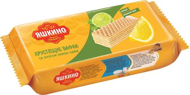 Վաֆլի՝ կիտրոնի և լայմի միջուկով «Яшкино» 300գ