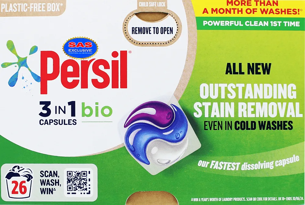Լվացքի պարկուճներ ունիվերսալ «Persil Bio» 26 հատ
