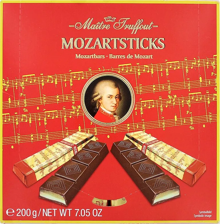 Շոկոլադե կոնֆետների հավաքածու «Maitre Truffout Mozartsticks» 200գ