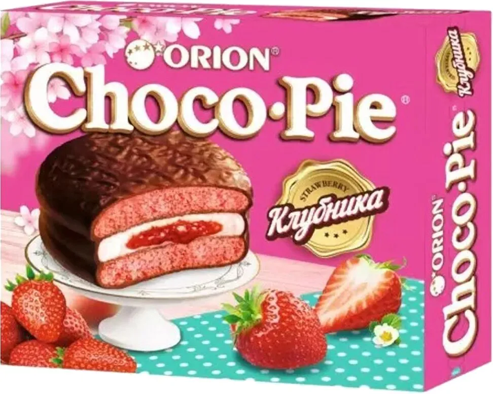 Թխվածքաբլիթ ելակի միջուկով «Choco Pie» 360գ
