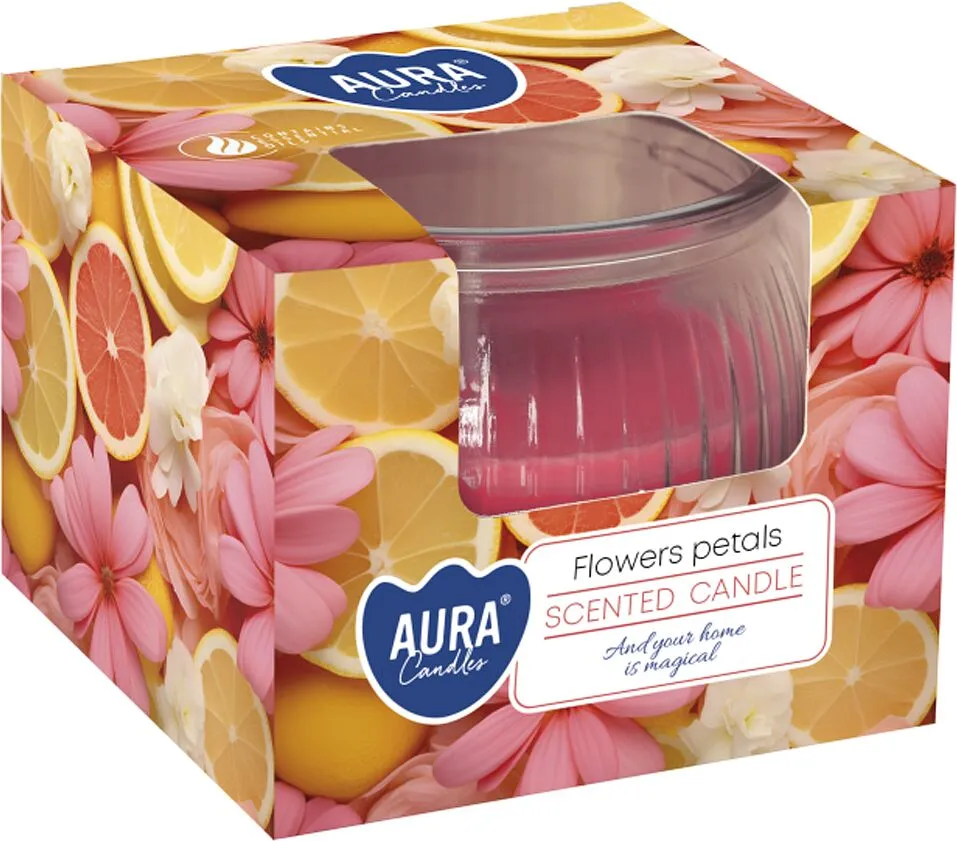 Մոմ անուշաբույր «Aura Flowers Petals» 80գ