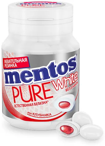 Մաստակ ելակի «Mentos Pure White» 54գ 