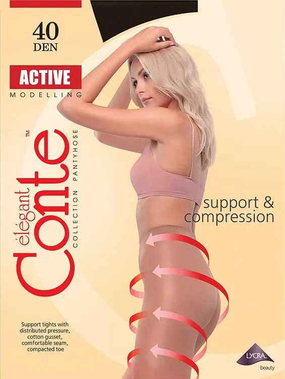 Զուգագուլպա սև «Conte Elegant Active 40 Den N2» 