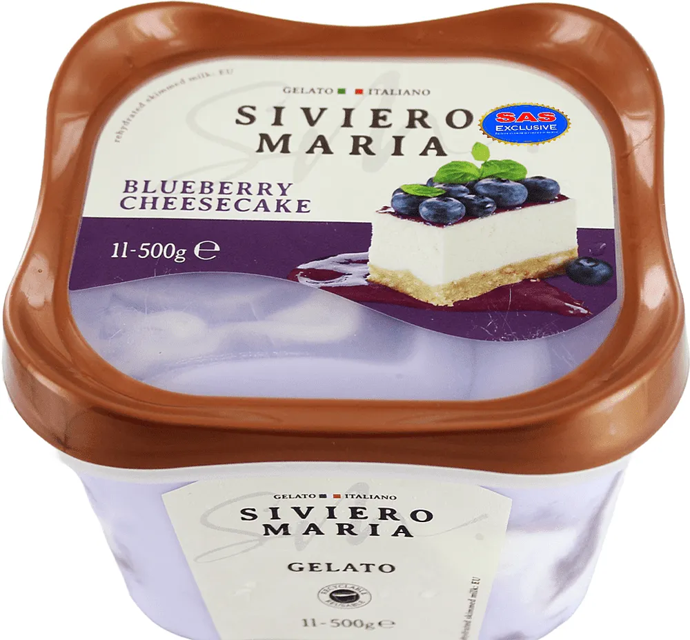 Պաղպաղակ հապալասով չիզքեյքի համով «Siviero Maria Blueberry Cheesecake» 500գ