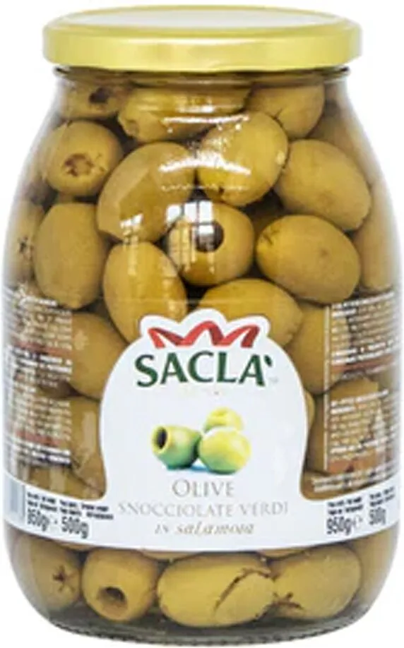 Ձիթապտուղ կանաչ առանց կորիզ «Sacla» 950գ