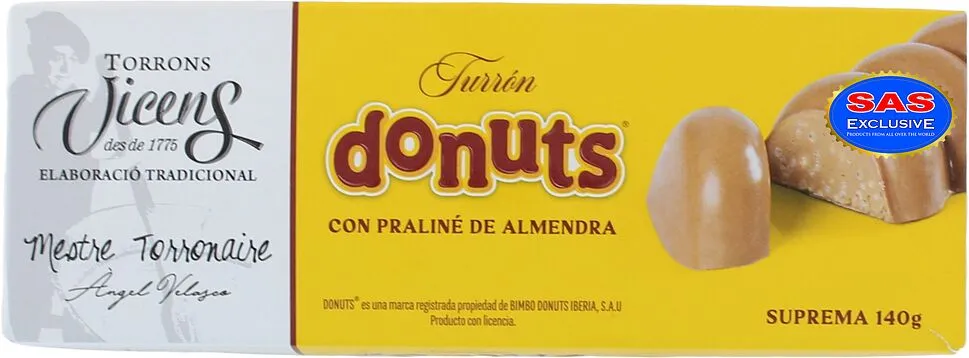 Նուգա նուշով և շոկոլադով «Torrons Vicens» 140գ