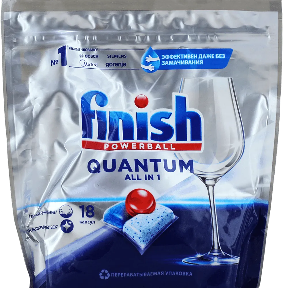 Սպասք լվացող մեքենայի պատիճներ «Finish Powerball Quantum All in 1» 18 հատ