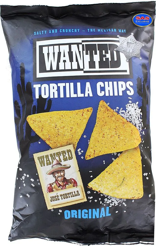 Չիպս աղի «Wanted Tortilla» 450գ