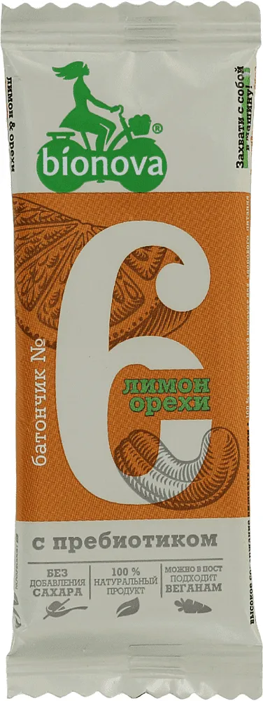 Ընկուզային բատոն կիտրոնով «Bionova N6» 35գ

